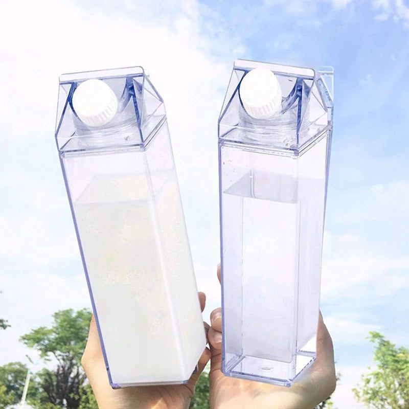 Milk Carton Water Bottle 500ml/1000ml | Leakproof & Reusable