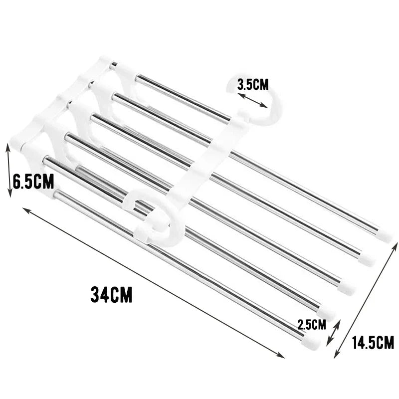 5-in-1 Space-Saving Pants Hanger | Closet Organizer Rack