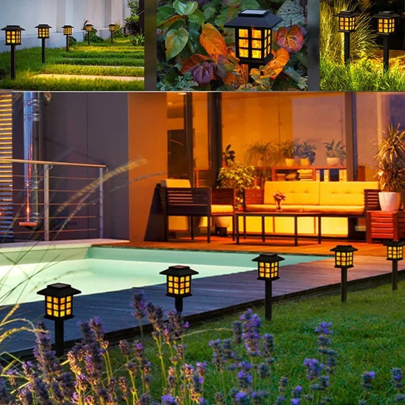 Solar Flame LED Garden Lamp | Waterproof Outdoor Lawn Light