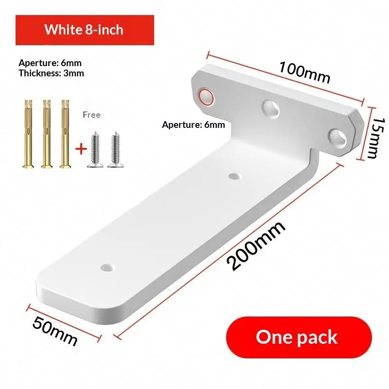 New 1Set L-shape Partition Support Brackets Wall Mount Fixed Rack With Screw Heavy Duty Shelf Brackets Industrial Metal Bracket Peaceful Pleasures Health and Wellness White 200mm as pic