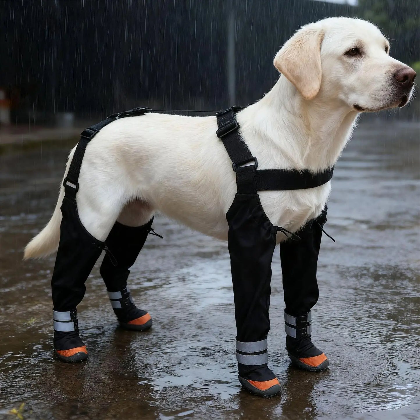 Waterproof Dog Boots Suspender Anti-Slip Walk Dog Shoes Outdoor Small Medium Universal Pet Boots Long with Strap Puppy Supplies Peaceful Pleasures Health and Wellness