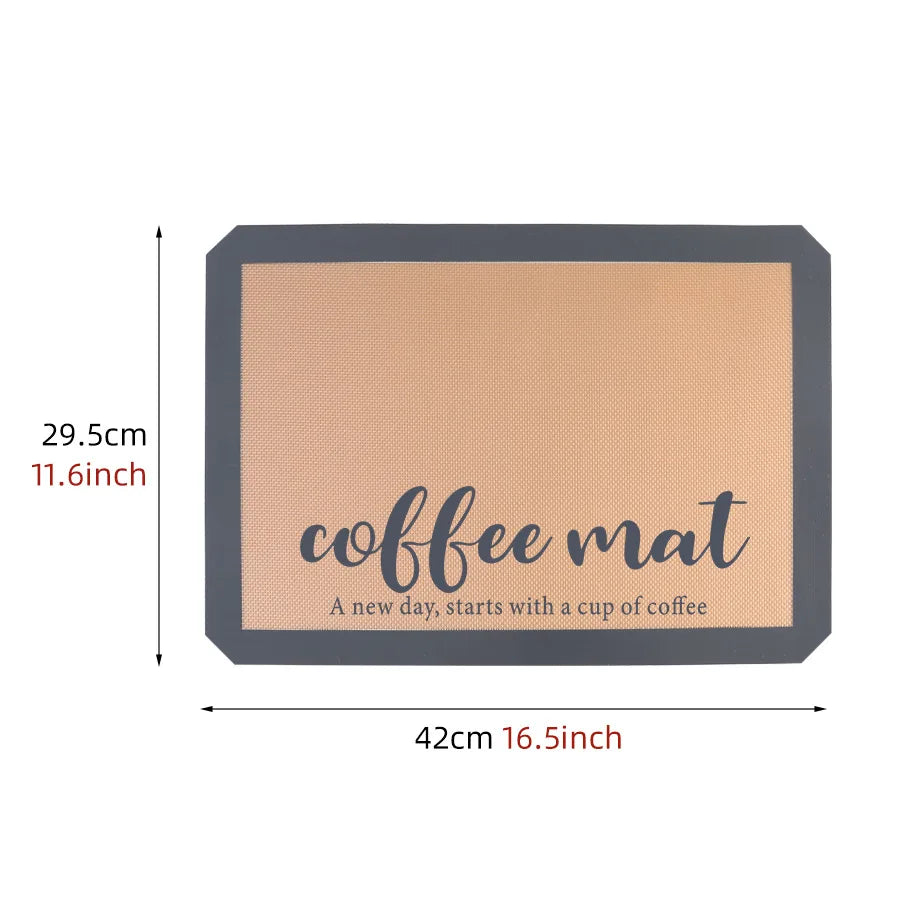 Coffee Mat - Silicone Dish Drying Mat for Kitchen - Bar Mats for Countertops Accessories Fit Under Coffee Maker Espresso Machine Peaceful Pleasures Health and Wellness