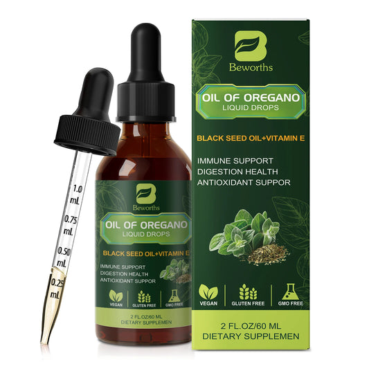 Oregano Oil Drops with Black Seed Oil & Vitamin E Peaceful Pleasures Health and Wellness