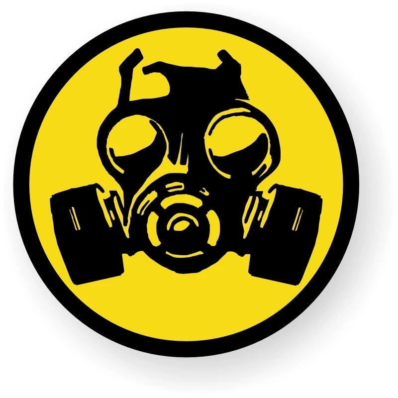 3Packs 3inches Gas Mask Symbol Hard Hat Sticker | Funny Car Window Motorcycle Helmet Decal Peaceful Pleasures Health and Wellness