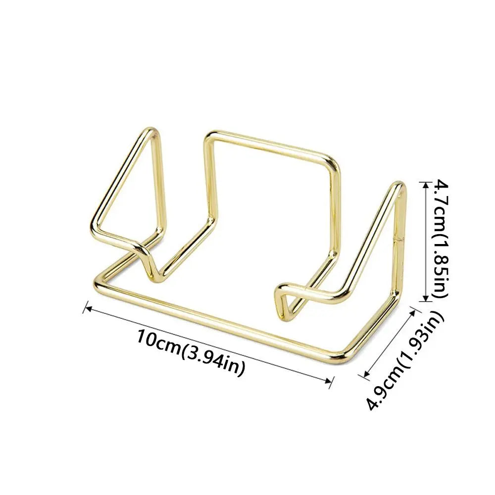 Metal Business Card Holder Minimalist Multifunctional Name Card Stand Rustproof Space-saving Card Organizer Hotel Reception Peaceful Pleasures Health and Wellness