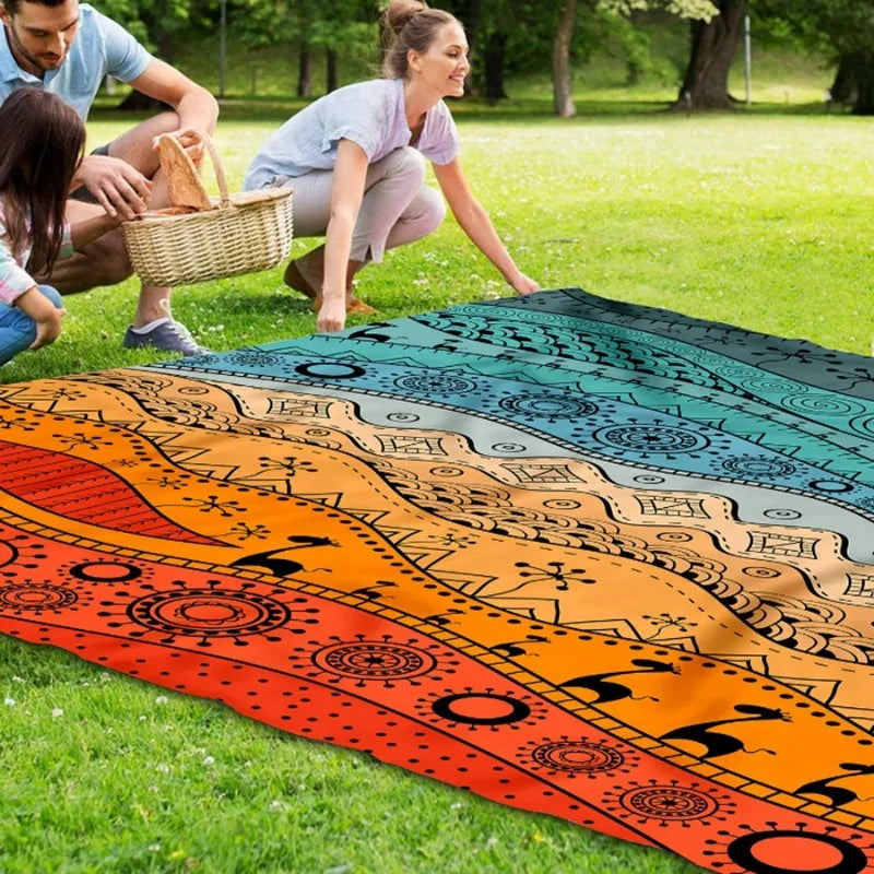 Large Waterproof Sandproof Beach Blanket | Camping Picnic Mat