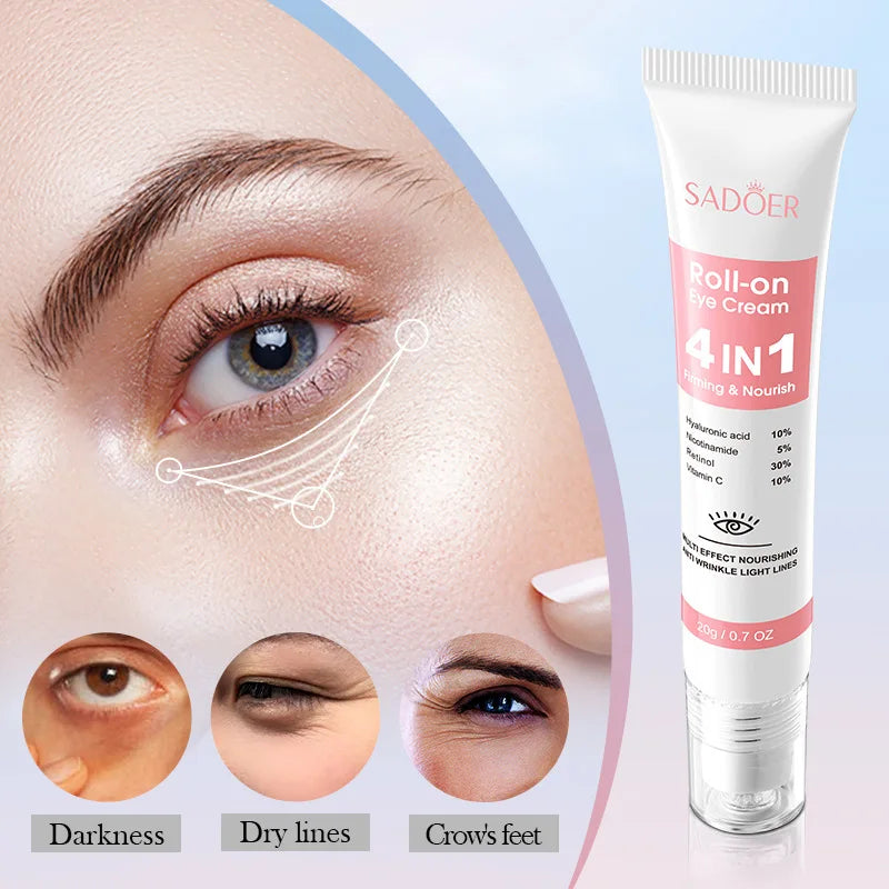 1/2/3pcs SADOER Eye Cream Retinol Nicotinamide Hyaluronic Acid Vitamin C Anti Dark Circle 4in1 Moisturizing Anti-Aging Eye Serum Peaceful Pleasures Health and Wellness