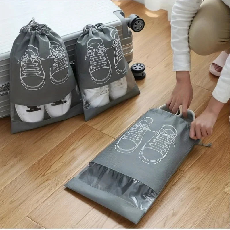 10-Pack Non-Woven Drawstring Shoe Bags – Dust-Proof Storage