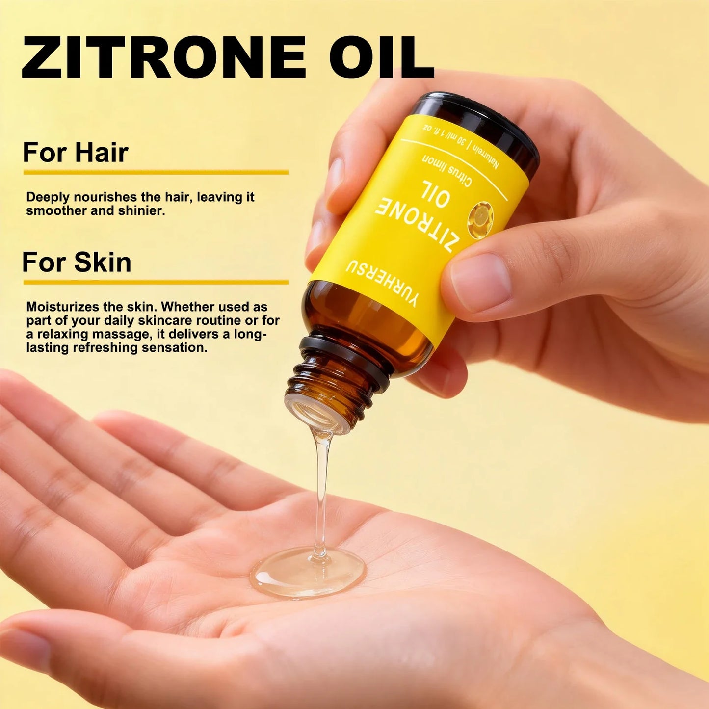 YURHERSU Pure Lemon Essential Oil 30ml – Brightening Skin Care