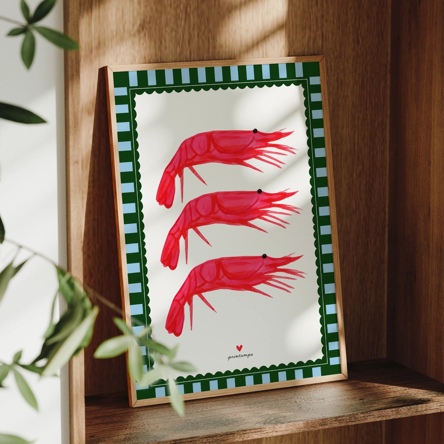 Modern Funny Red Shrimp Wall Art Print Canvas Painting Poster Picture For Living Room,Bedroom Home Decor Peaceful Pleasures Health and Wellness