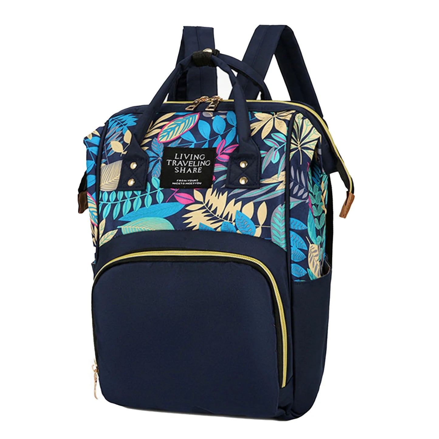 Maternity Travel Bag for Baby Essential Large Capacity Backpack with Anti-theft Back Pocket for Mothers Day Gifts Peaceful Pleasures Health and Wellness Blue