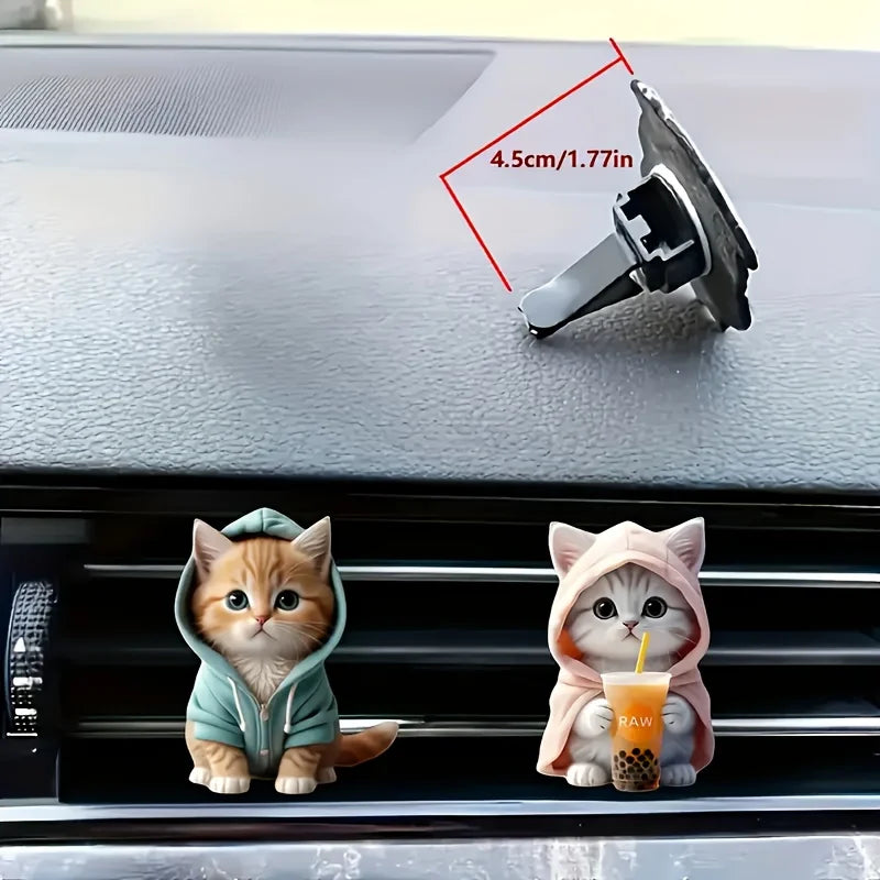 Cute cat-shaped air vent fragrance holder, acrylic toy cat, car decoration, interior accessory, aromatherapy decoration item Peaceful Pleasures Health and Wellness