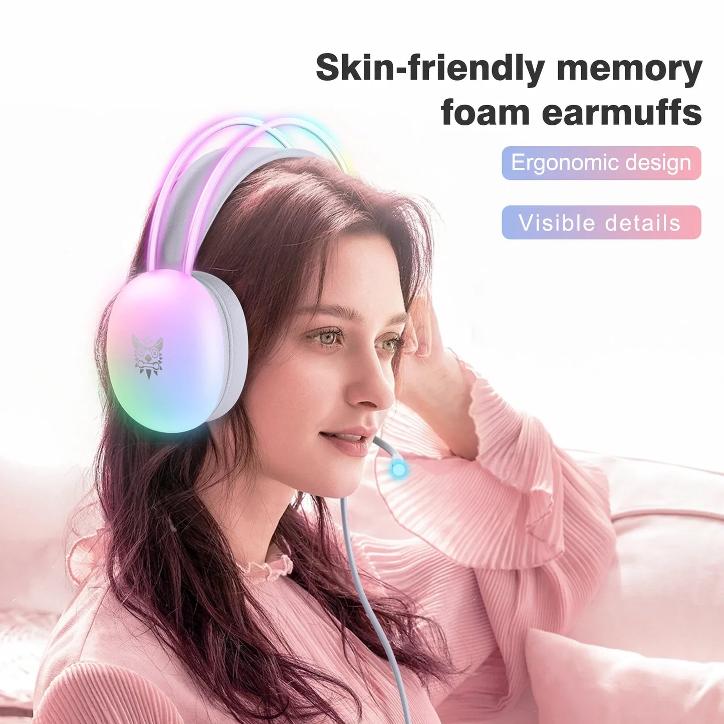 AyeBeau RGB Wired Gaming Headset with Mic – PC & Phone