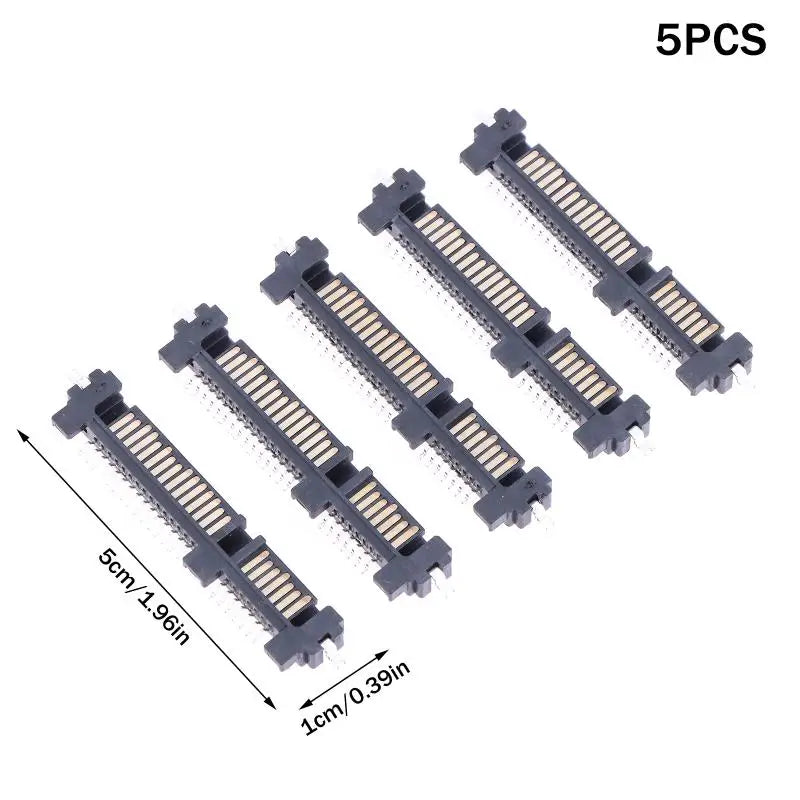 5-Pack SATA 22-Pin 7+15P Male Connector Socket | SSD Patch Seat