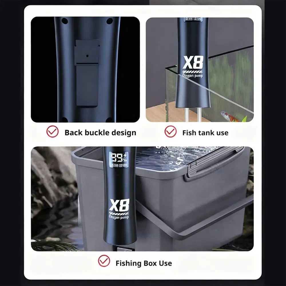 Portable Rechargeable Fishing & Aquarium Aerator Pump – 48H