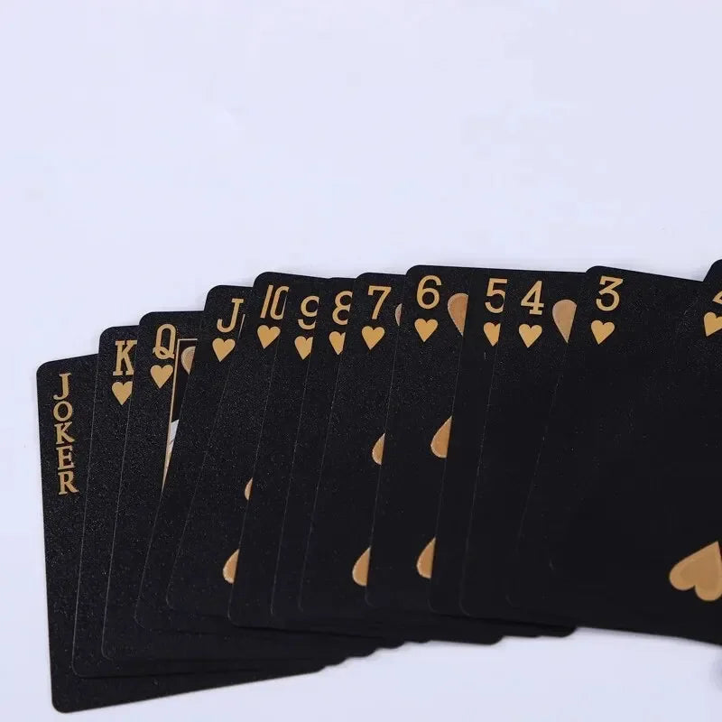 Black Rose Deck Poker Frosted Waterproof Plastic Playing Cards Texas Poker Collection Commemorative Chess Practical Party Gift Peaceful Pleasures Health and Wellness