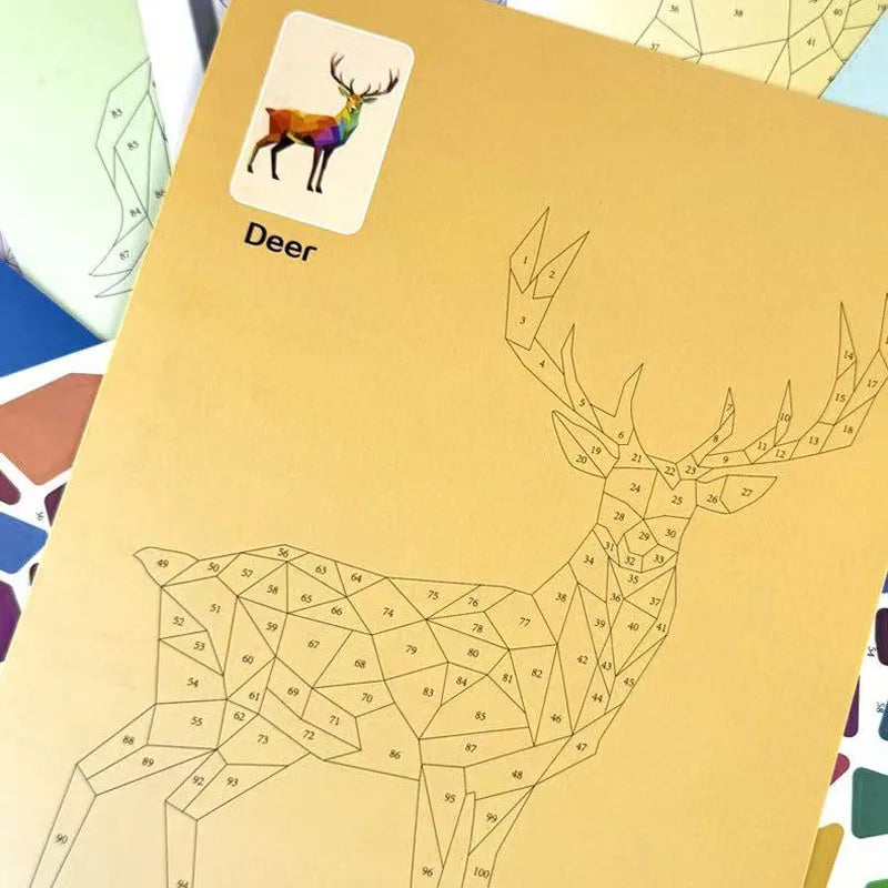 6 Theme DIY Creative 3D Puzzle Art Digital Sticker Animal Cognitive