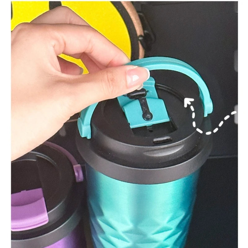 Diamond-Shaped Insulated Thermos Cup 500ml | Stainless Steel Insulated Thermos Cup Peaceful Pleasures Health and Wellness