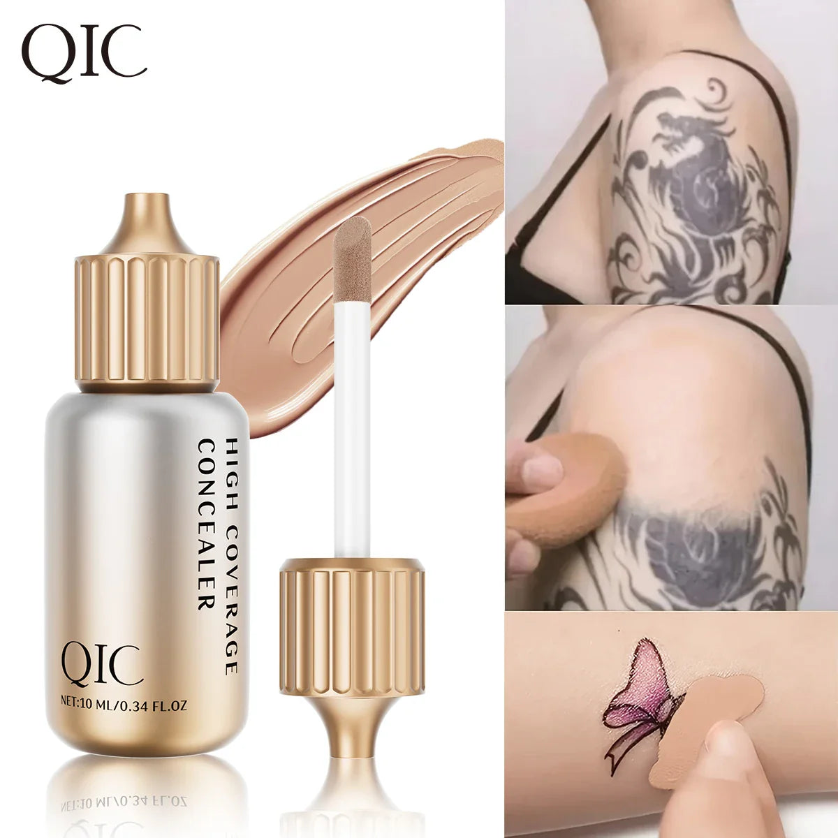 QIC Liquid Concealer – Full Coverage, Matte & Waterproof