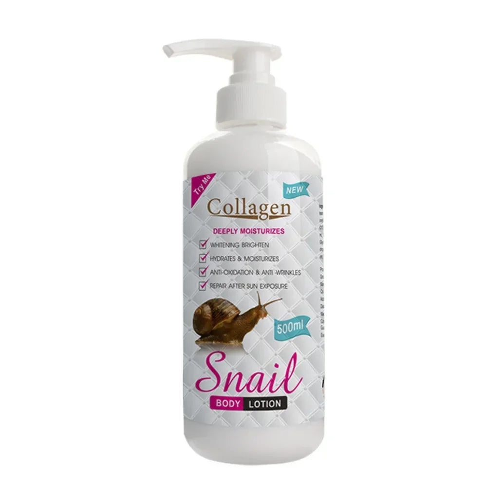 500ml Collagen Snail Body Lotion – Brightening & Hydrating