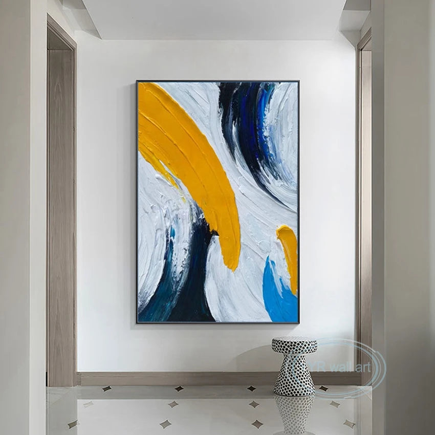 Hand-Painted Abstract Oil Painting | Large Canvas Wall Art Abstract Canvas Painting Peaceful Pleasures Health and Wellness