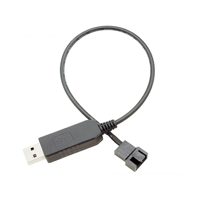 USB to 4-Pin PWM 5V–12V Boost Cable for PC Cooling Fans