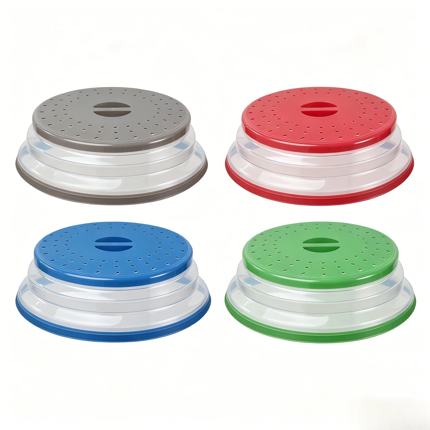 Microwave Splatter Cover 10.5inch Collapsible WithHandle Multi Functional MicrowavePlate Cover BPA Free Dishwasher-Safe Peaceful Pleasures Health and Wellness random color 1pc
