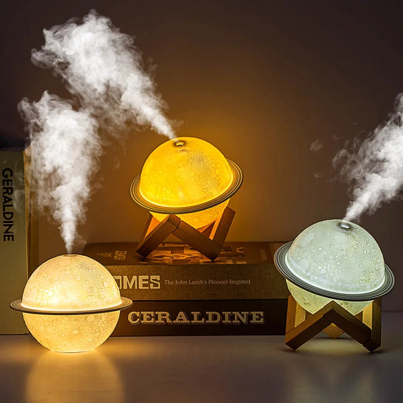 200ml Home Mini Electric Scented Ultrasonic Aroma Diffuser Portable Usb Lamp Humidifier 3d Planet Essential Oil Air Humidifier Peaceful Pleasures Health and Wellness
