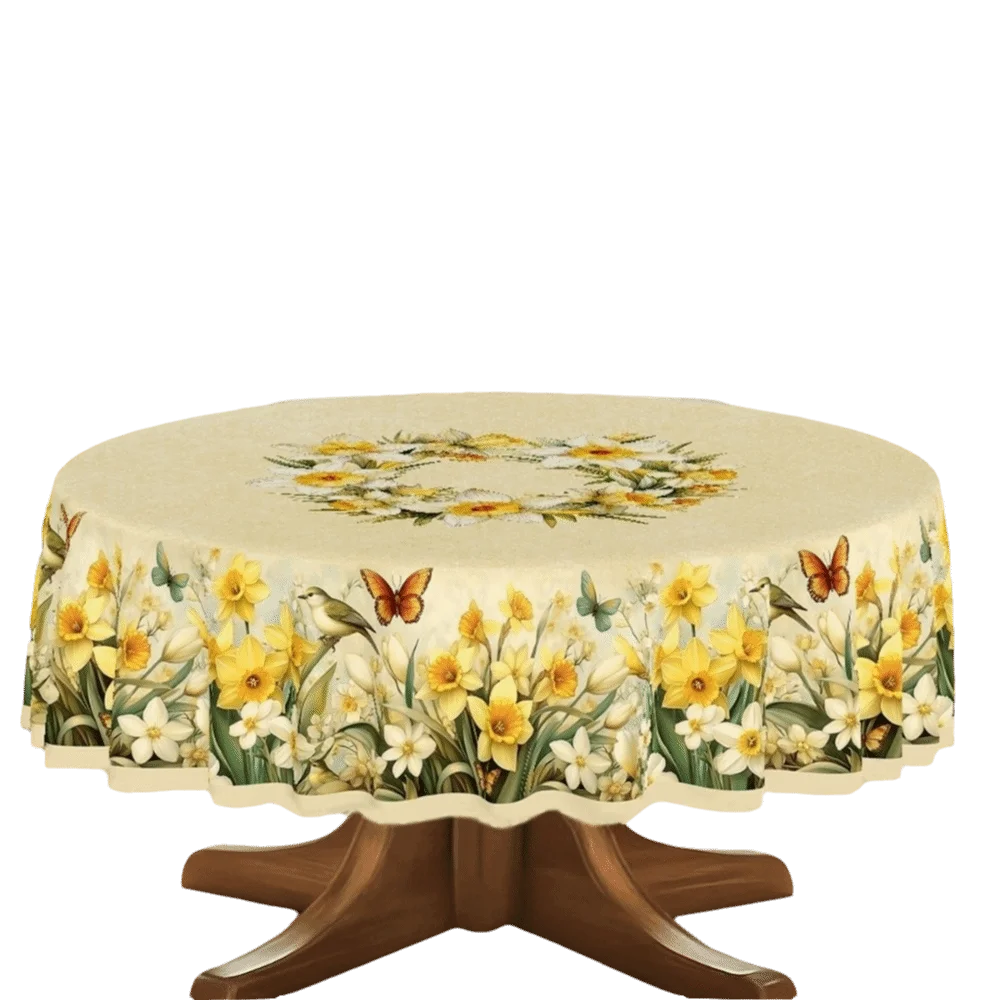 Floral Jacquard Tablecloth | Waterproof Holiday Table Cover