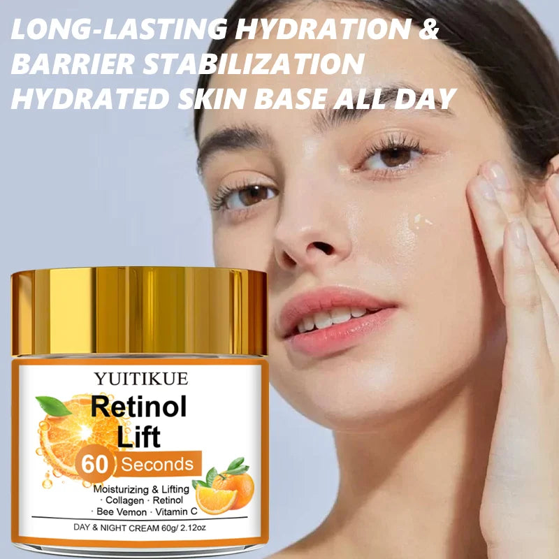 YUITIKUE 60 Seconds Retinol Lift Cream 60g with Collagen & Vitamin C, Moisturizing & Lifting Day & Night Cream Peaceful Pleasures Health and Wellness