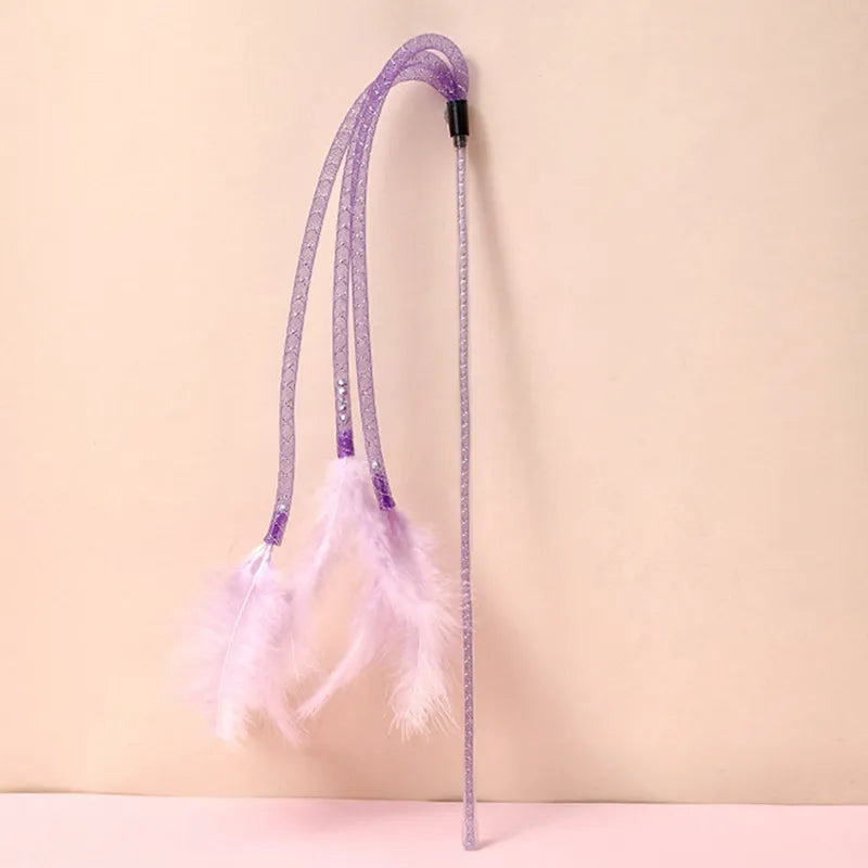 Interactive Feather Cat Toy with Bell – Bite-Resistant Wand