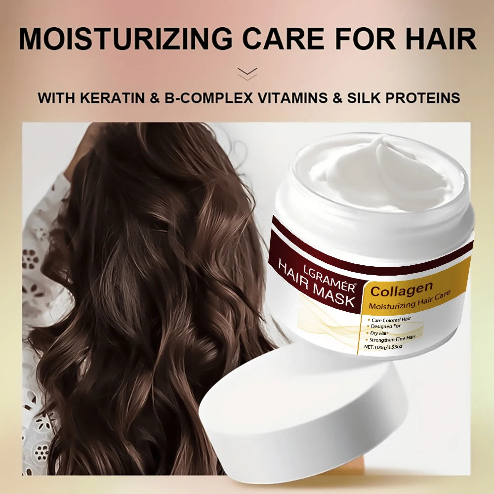 Keratin Collagen Hair Mask – Straightening & Deep Repair Treatment Hair Care Peaceful Pleasures Health and Wellness