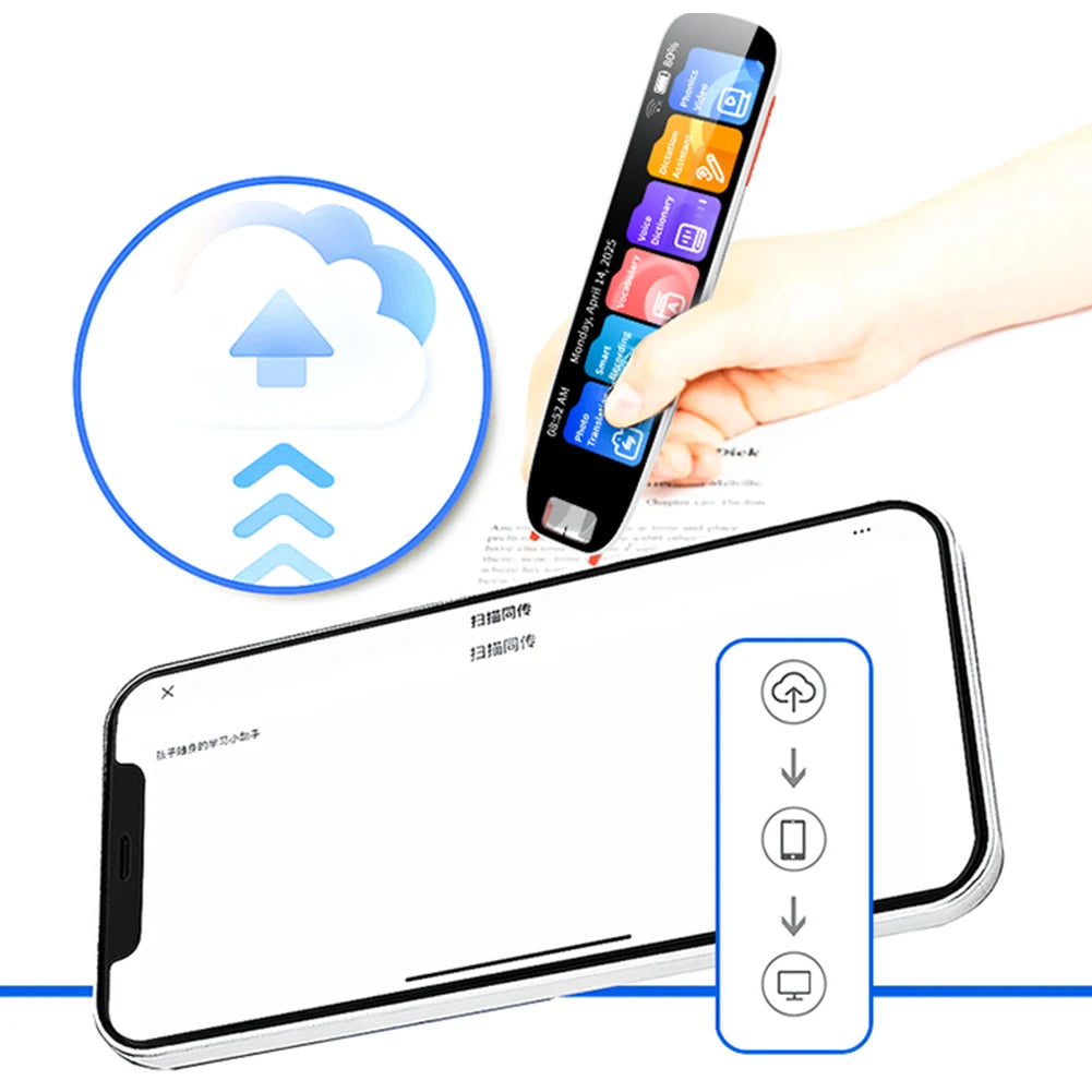 Multifunction Dictionary Pen TYPE-C Charging Offline Translation Pen 4.18 In Touch Screen Assistive Reading Pen for Home Office Peaceful Pleasures Health and Wellness