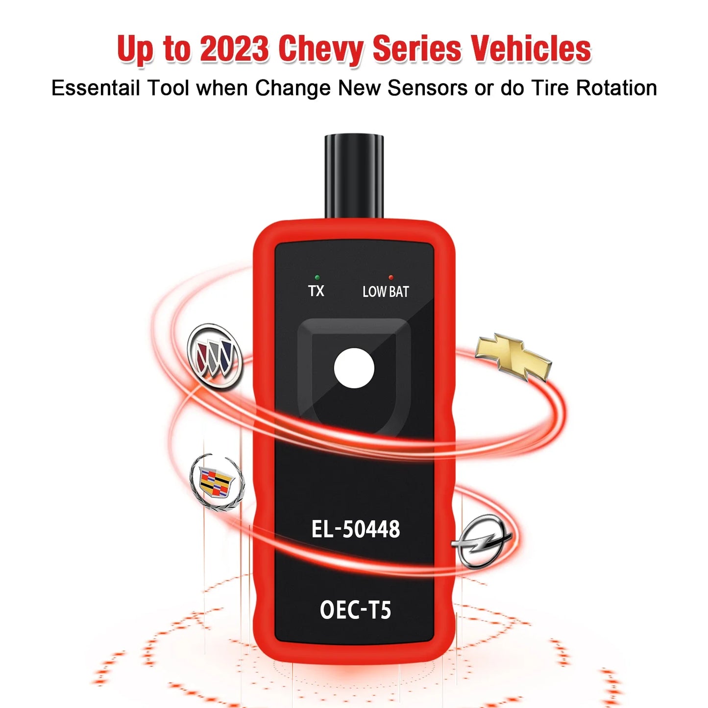 Tire Pressure Resetter El-50448Tpms Is Suitable for Universal Vehicle Models Peaceful Pleasures Health and Wellness Red