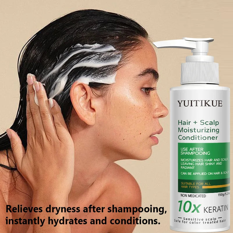 YUITIKUE 10x Keratin Hair + Scalp Moisturizing Conditioner | For Shiny, Radiant Hair | Safe For Sensitive & Color-Treated Hair Peaceful Pleasures Health and Wellness