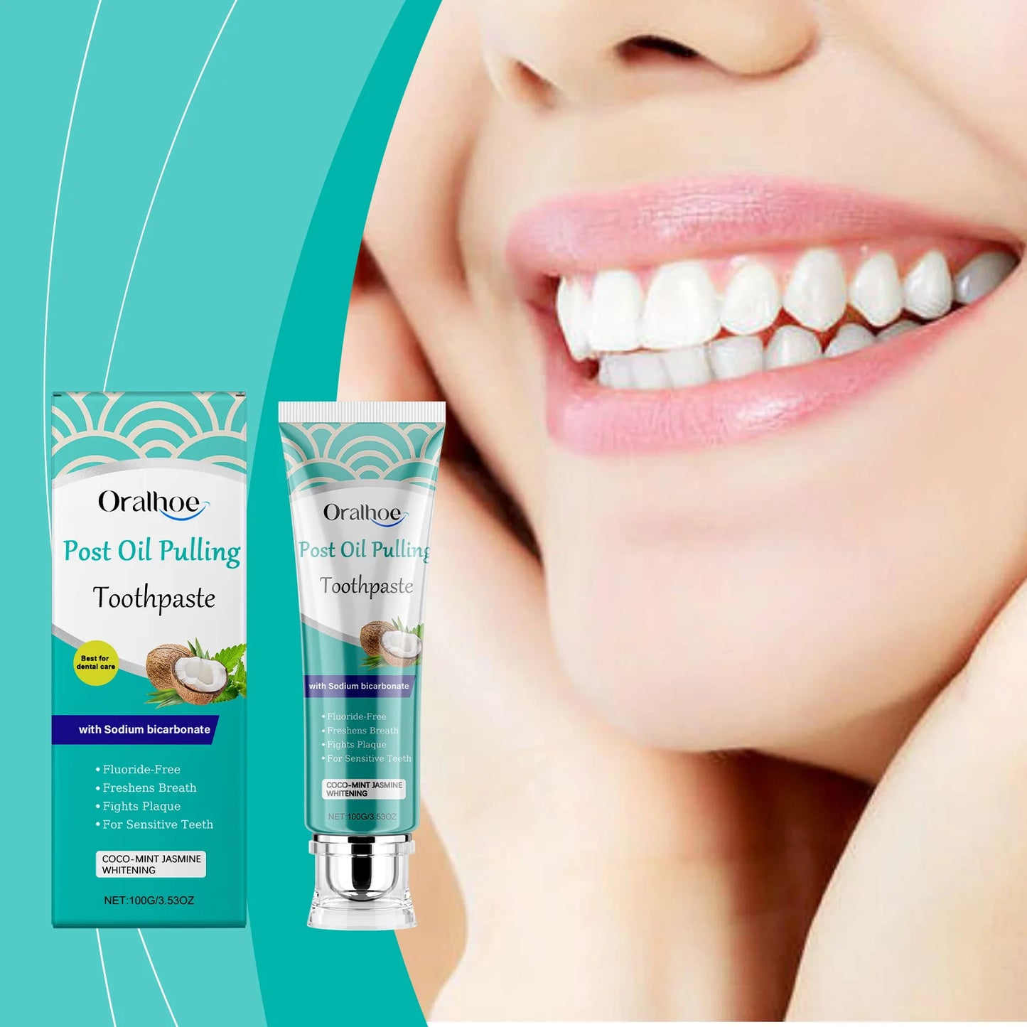 Oralhoe Coconut Oil Whitening Toothpaste – Plaque & Gum Care