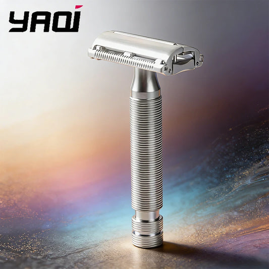 2026 Yaqi Monarch Safety Razor Matte Chrome Color Men's Shaving Razor Double Edge Manual Vintage Shaving Tool Peaceful Pleasures Health and Wellness