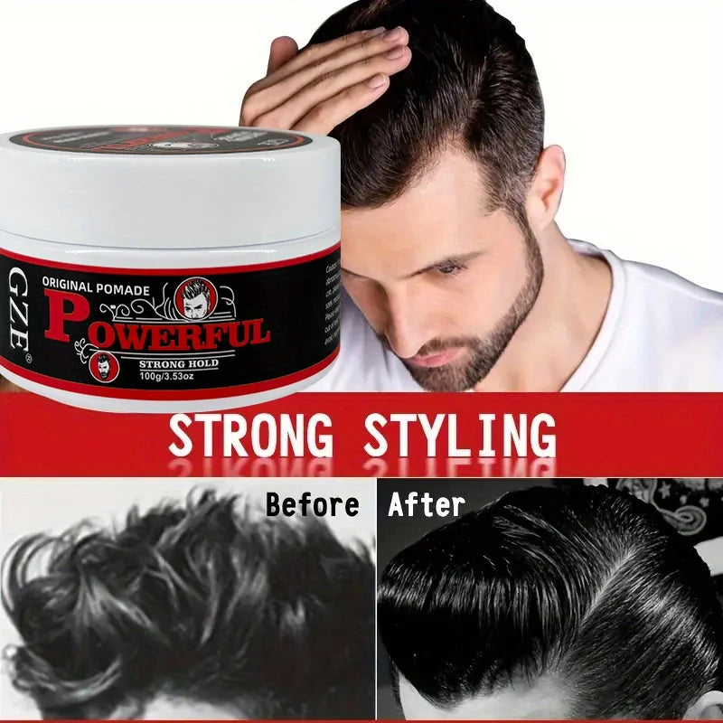 GZE Men's Pomade – Strong Hold, Shine & Frizz Control 100g
