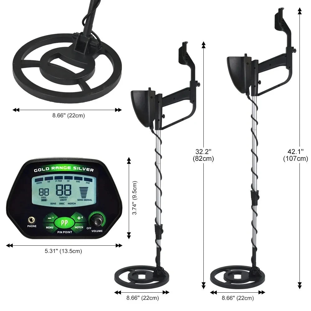 MD-4090 Metal Detector Underground Gold Detector High Accuracy Metal Finder Waterproof Search Coil Seeker Treasure Peaceful Pleasures Health and Wellness