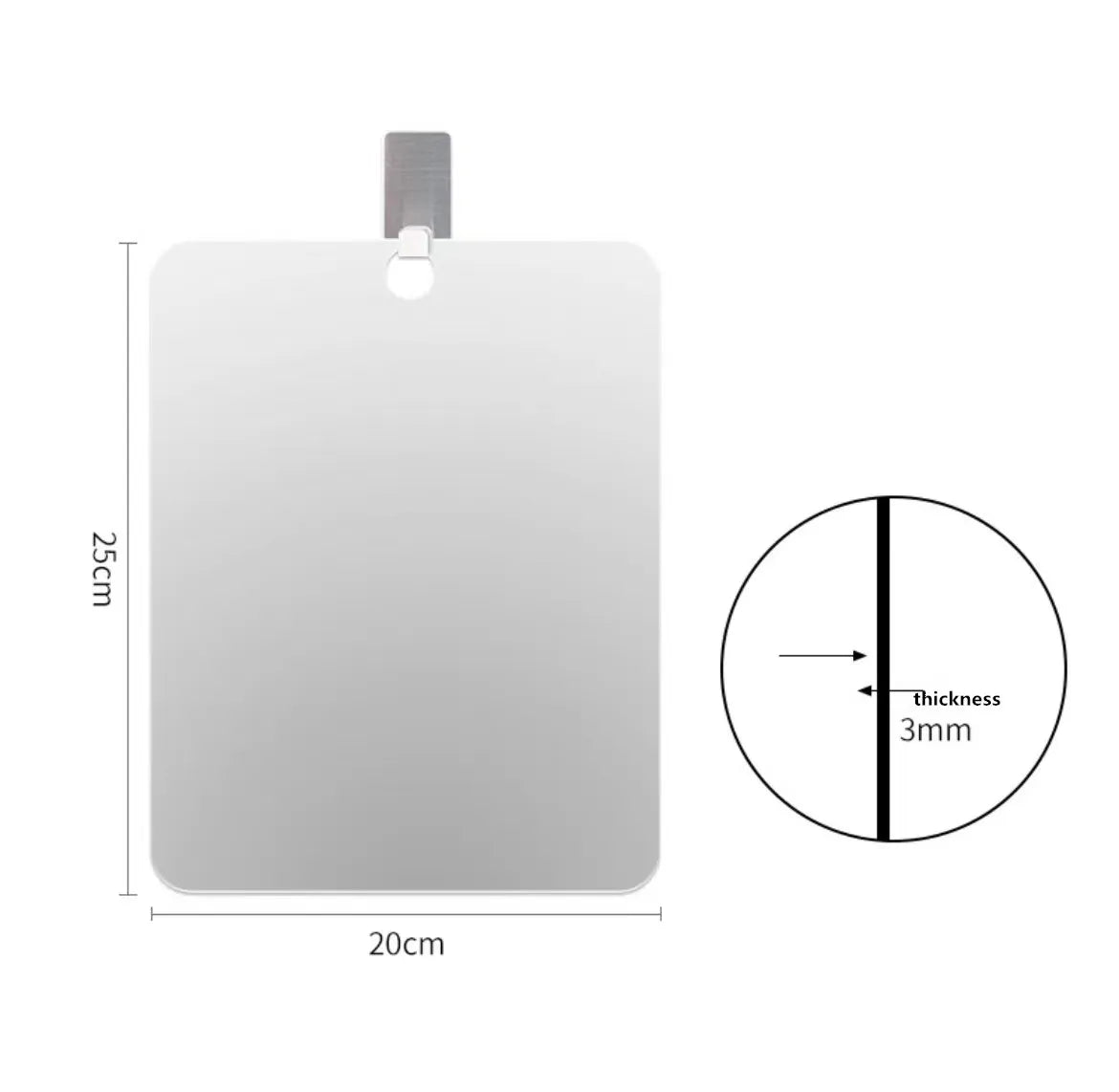 Anti-Fog Shower Shaving Mirror – Wall Mount & Handheld, 8"