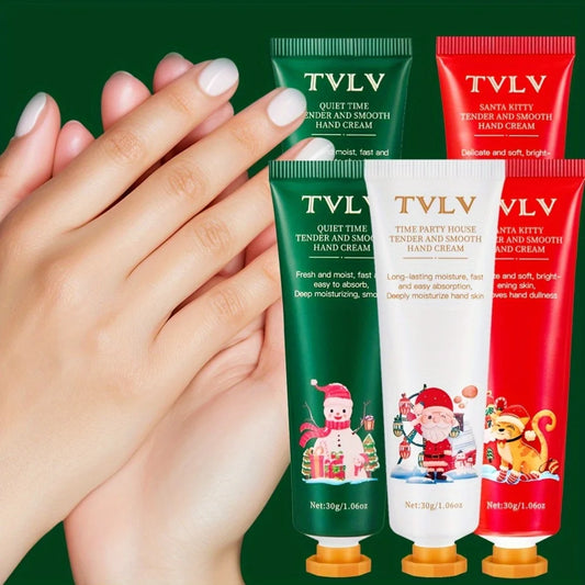 5pcs Christmas Hand Cream, Moisturizing Hand Cream Kit, Autumn And Winter Hand Cream, Moisturizing And Hydrating Hand Cream Gift Peaceful Pleasures Health and Wellness