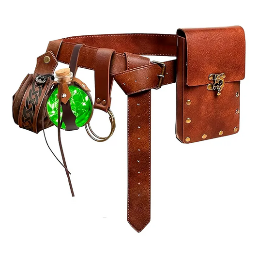 Medieval Belt Copper Money Waist Bag Renaissance Dark Cork Lace Magic Peaceful Pleasures Health and Wellness StyleH 6pcs
