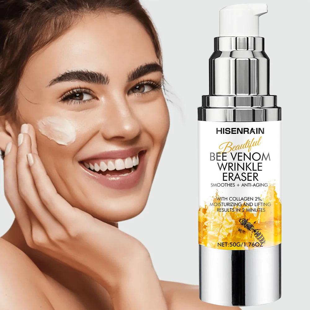HISENRAIN Premium Bee Venom Anti-Wrinkle Cream, Vacuum Airless Pump Bottle, Lifting & Firming Moisturizer for Face & Neck. Peaceful Pleasures Health and Wellness