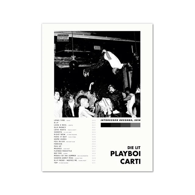 Playboi Carti Canvas Poster | Whole Lotta Red & Die Lit Wall Art