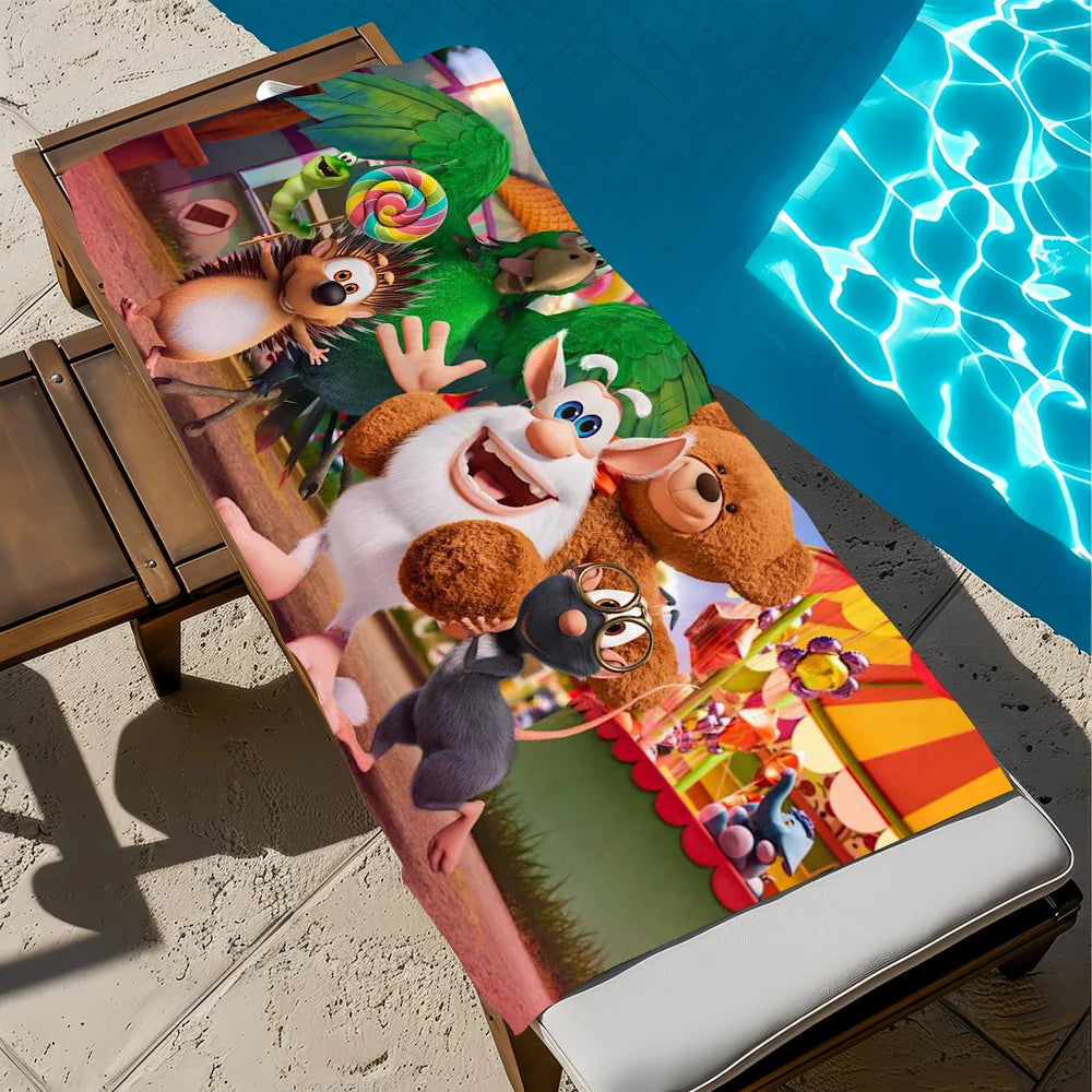 Cute Cartoon Quick-Dry Beach Towel | Gym, Travel & Pool Quick-Dry Beach Towel Peaceful Pleasures Health and Wellness z6 STJ90x180CM
