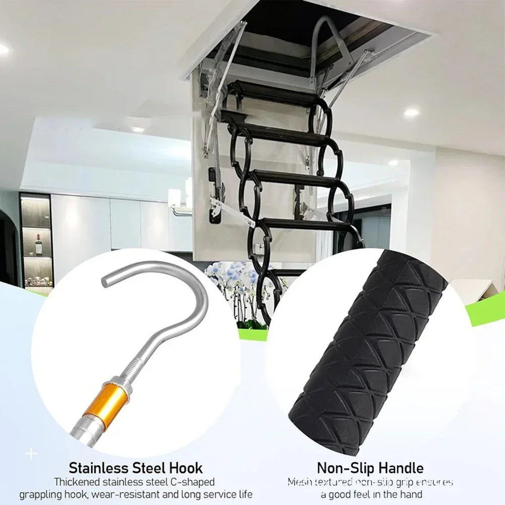 Attic Ladder Pull-Down System Kit | Stainless Steel Hook