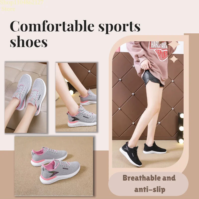 Spring and summer women's sneakers have non-slip rubber sole, durable and breathable fabric upper for excellent breathability Peaceful Pleasures Health and Wellness