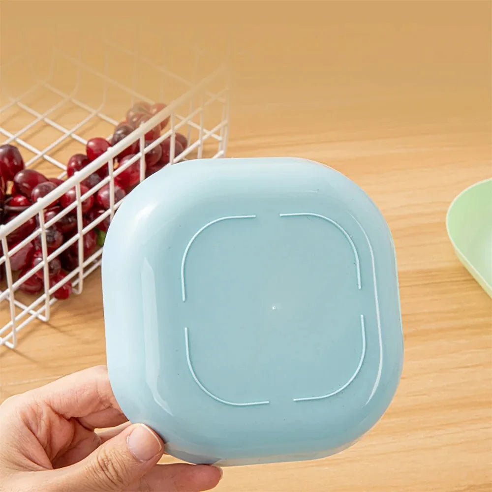 10-Piece Macaron Color Square Snack Plate Set with Stand