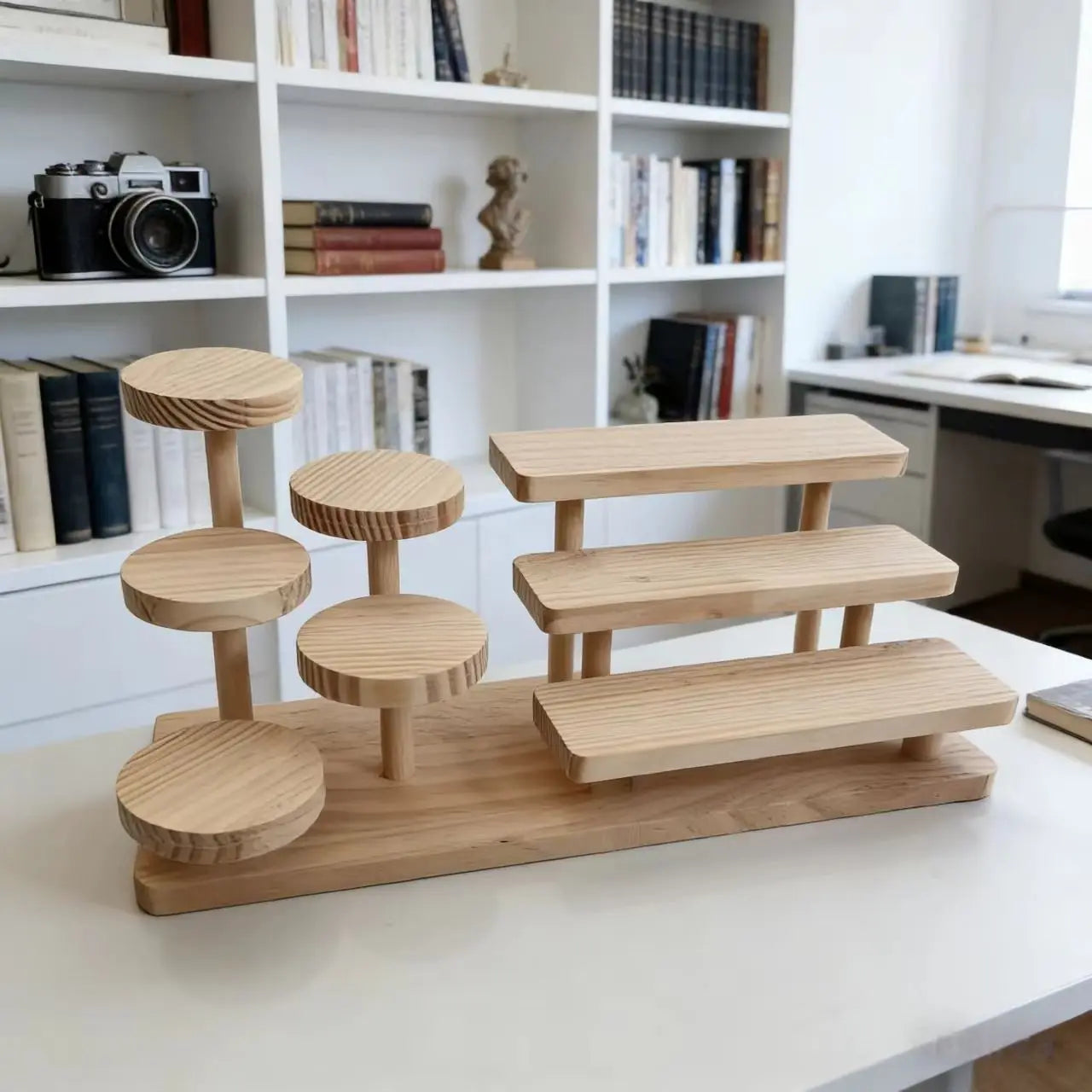 Wooden Display Stand – Jewelry, Succulents, Pastry & More