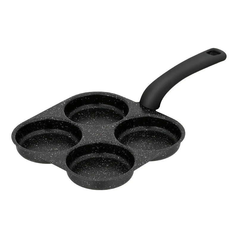 Non-Stick 4-in-1 Cast Iron Egg Cooker - Single Handle Frying Pan, Dishwasher Safe, Compatible with Electric Coil Stoves Peaceful Pleasures Health and Wellness